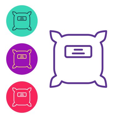 Beyaz arkaplanda izole edilmiş belirli bir bitki simgesinin tohumlarıyla dolu çizgi paketini ayarla. Simgeleri renklendirin. Vektör