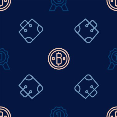 Madalya, kağıt alışveriş torbası ve Kripto Para Parası 'nı kusursuz desenlere göre ayarla. Vektör