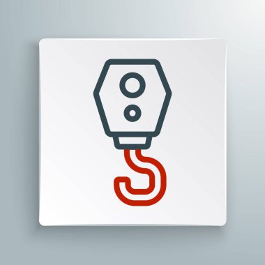 Hat Turna kancası simgesi beyaz arkaplanda izole edildi. Endüstriyel kanca ikonu. Renkli taslak konsepti. Vektör