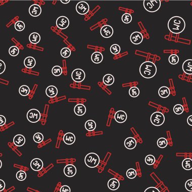 Hat Tuvaleti simgesi siyah arkaplanda izole edilmiş. Tuvalet tabelası. Lavaboda. Vektör