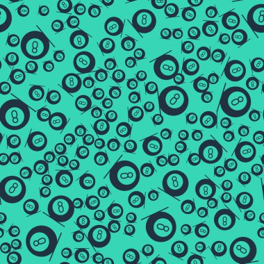 Siyah bilardo bilardo topu, 8 numaralı ikon yeşil arka planda izole edilmiş pürüzsüz desen. Vektör