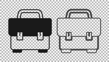 Şeffaf arkaplanda siyah Araç Kutusu simgesi izole edildi. Alet kutusu tabelası. Vektör