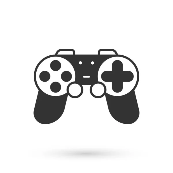 Grey Gamepad Icon Isolated White Background Game Controller Vector — Stock Vector