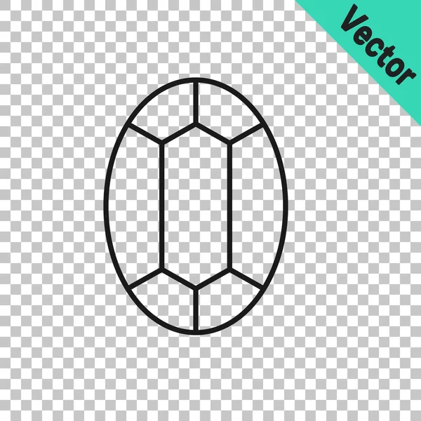 Black Line Gem Stone Icon Isolated Transparent Background Jewelry Symbol — Stock Vector