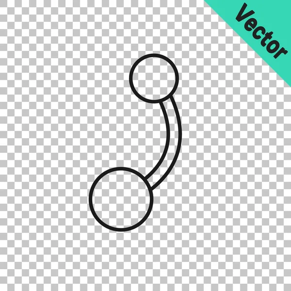 Línea Negra Icono Perforación Aislado Sobre Fondo Transparente Vector — Archivo Imágenes Vectoriales