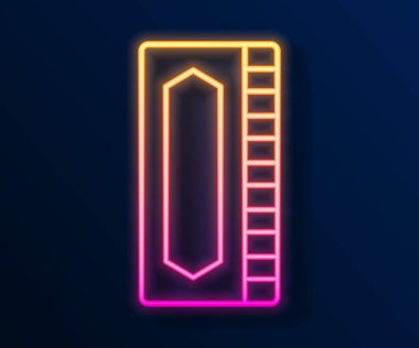 Parlayan neon hattı armonika simgesi siyah arkaplanda izole edildi. Müzik aleti. Vektör