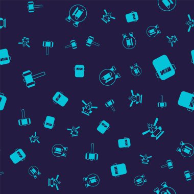 Balyozu, kaynak maskesini, demirci örs aletini ve örsü ayarlayın. Vektör