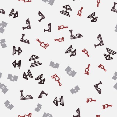 Kumlu Sandbox hattı, çarpışan araba, İsveç duvarı ve oyuncak atı sorunsuz bir şekilde yerleştirin. Vektör