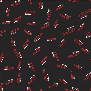 Simgeyi temizlemek için çizgi fırçası siyah arkaplanda izole edilmiş pürüzsüz desen. Temizlik hizmeti konsepti. Vektör