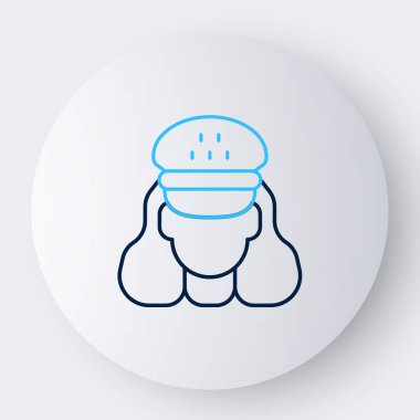 Hat Taksi Sürücüsü simgesi beyaz arkaplanda izole edildi. Renkli taslak konsepti. Vektör