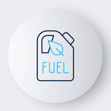 Biyolojik yakıt kutusu simgesi beyaz arka planda izole edildi. Çevre biyolojisi ve namlusu. Yeşil çevre ve geri dönüşüm. Renkli taslak konsepti. Vektör