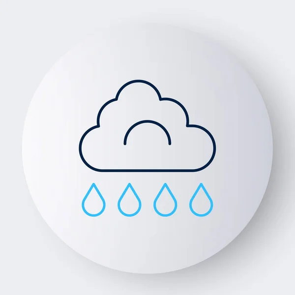 Line Cloud Mit Regen Symbol Isoliert Auf Weißem Hintergrund Regenwolken — Stockvektor
