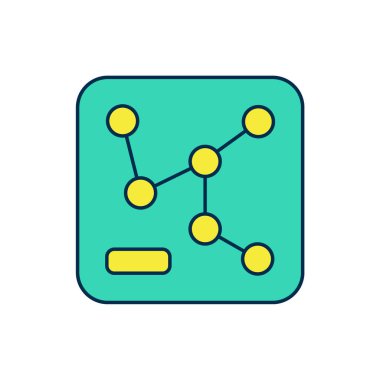 Doldurulmuş ana hat haritası simgesi beyaz arkaplanda izole edildi. Vektör