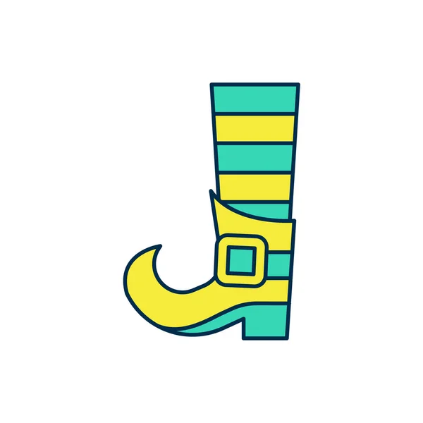 Kitöltött vázlat Leprechaun boot ikon elszigetelt fehér háttérrel. Boldog Szent Patrik napot! Nemzeti Ír ünnep. Vektor — Stock Vector