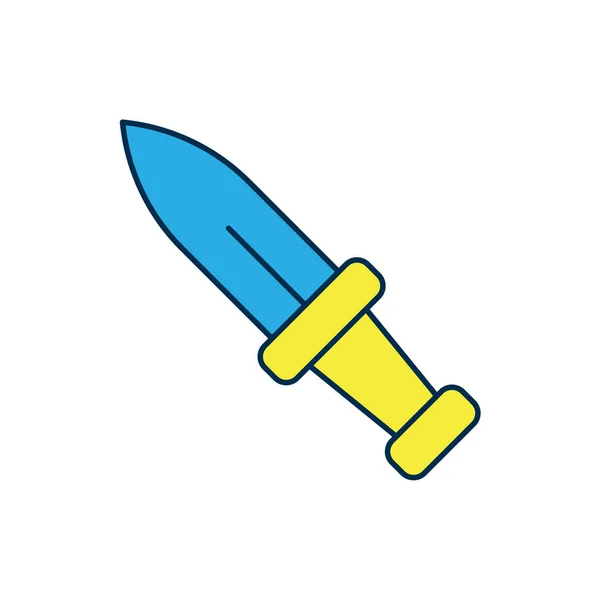 Fylld kontur Dagger ikon isolerad på vit bakgrund. Knivikon. Svärd med vassa blad. Vektor — Stock vektor