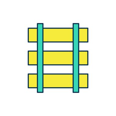 Demiryolu ana hatlarıyla doldurulmuş, demiryolu ikonu beyaz arka planda izole edilmiş. Vektör