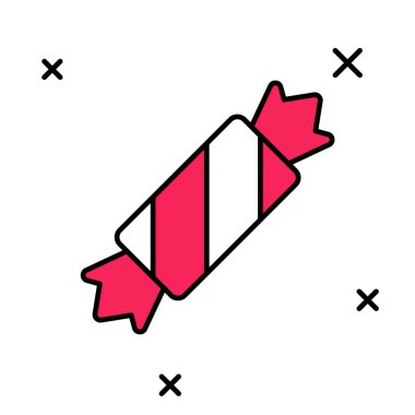 Şekerleme simgesi dolduruldu, beyaz arkaplanda izole edildi. Mutlu Noeller ve mutlu yıllar. Vektör