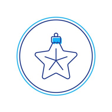 Doldurulmuş Noel yıldızı simgesi beyaz arka planda izole edilmiş. Mutlu Noeller ve mutlu yıllar. Vektör