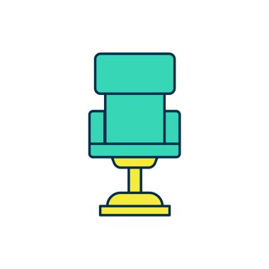 Doldurulmuş ofis sandalyesi simgesi beyaz arkaplanda izole edildi. Vektör