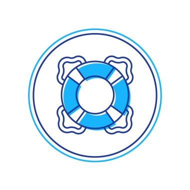 Doldurulmuş Lifebuoy simgesi beyaz arkaplanda izole edildi. Can simidi sembolü. Vektör