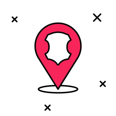 Beyaz arkaplanda izole edilmiş ana hatlı deri simgesi. Vektör