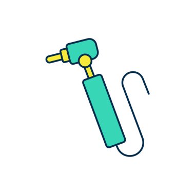 Doldurulmuş diş matkabı simgesi beyaz arkaplanda izole edildi. Delme ve öğütme aletleri için el işi. Vektör