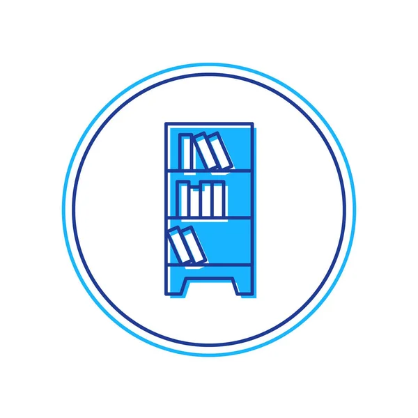 Gevulde omtrek Bibliotheek boekenplank pictogram geïsoleerd op witte achtergrond. Vector — Stockvector