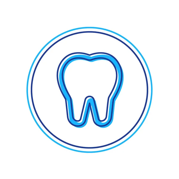 Esboço preenchido Ícone de dente isolado no fundo branco. Símbolo de dente para clínica odontológica ou dentista centro médico e pacote de pasta de dentes. Vetor — Vetor de Stock