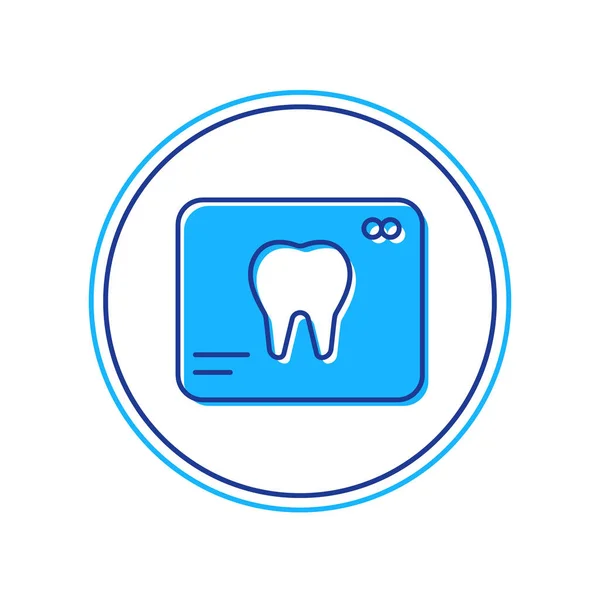 Filled outline X-ray of tooth icon isolated on white background. Dental x-ray. Radiology image. Vector — Vector de stock