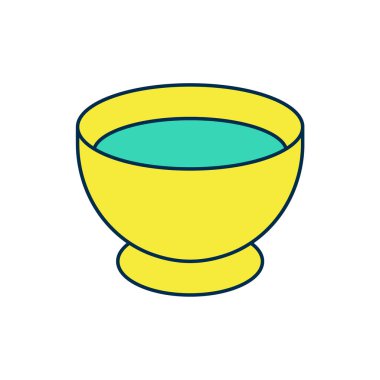 Beyaz arka planda izole edilmiş kabın içindeki Soya sosu. Vektör