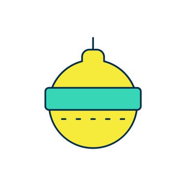 Doldurulmuş Noel balosu ikonu beyaz arka planda izole edilmiş. Mutlu Noeller ve mutlu yıllar. Vektör