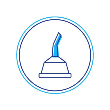 Beyaz arka planda izole edilmiş motor makine yağı ikonu için ana hatlı teneke kutu. Benzin bidonu. Yağ değiştirme ve onarım servisi. Vektör