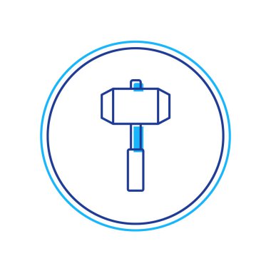 Beyaz arkaplanda izole edilmiş ana hatlı Balyoz simgesi. Vektör