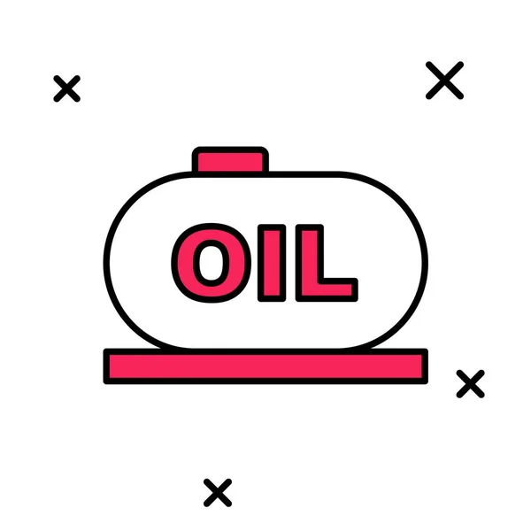 Vyplněný obrys Ikona skladování v nádrži oleje izolovaná na bílém pozadí. Nádrž na ropu a zemní plyn. Technologická stanice ropných nádrží. Vektor — Stockový vektor