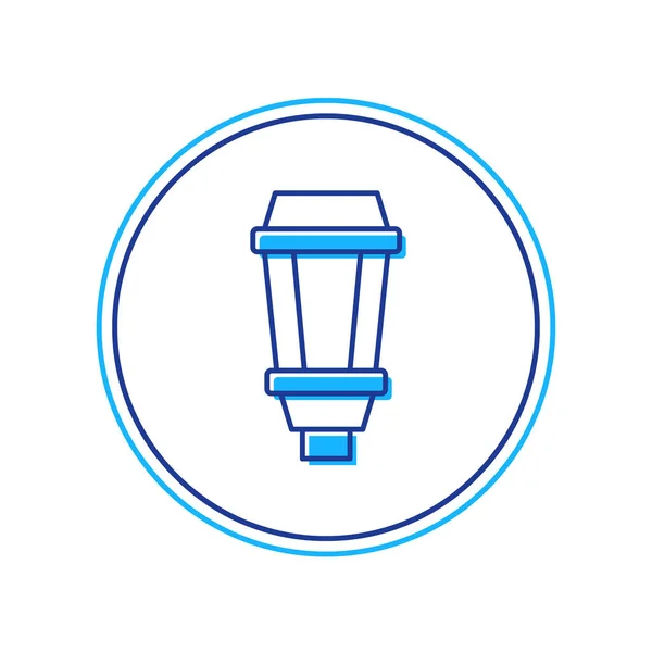 Esquema relleno Icono de lámpara de luz de jardín aislado sobre fondo blanco. Lámpara solar. Linterna. Lámpara. Vector — Archivo Imágenes Vectoriales