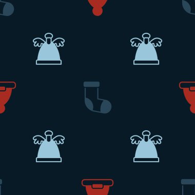 Noel Baba 'nın şapkasını ve Angel' ı kusursuz bir modele sokun. Vektör.