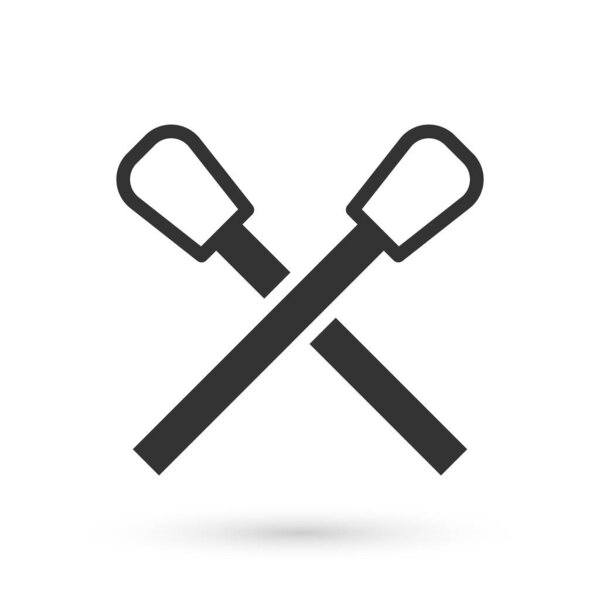 Горящая спичка серого цвета с иконой огня на белом фоне. Матч с огнем. Спички вывеска. Вектор.