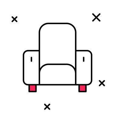 Filled outline Cinema chair icon isolated on white background.  Vector