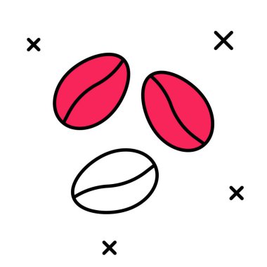 Beyaz arka planda izole edilmiş kahve çekirdeği ikonu. Vektör