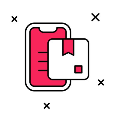 Doldurulmuş Belge İzleme İşaretleme Sistemi simgesi beyaz arkaplanda izole edildi. Paket takibi. Vektör