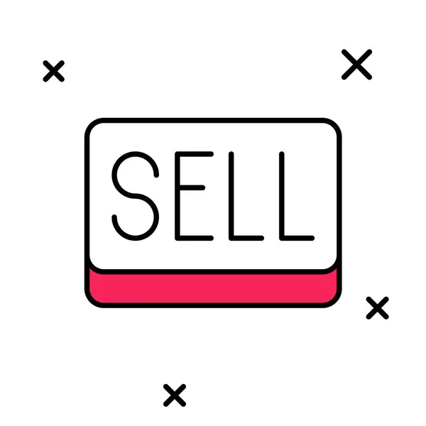 Filled Outline Sell Button Icon Isolated White Background Financial Stock — Stock vektor