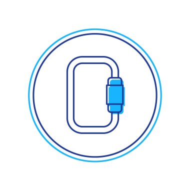 Doldurulmuş Carabiner simgesi beyaz arkaplanda izole edildi. Olağanüstü bir spor. Spor malzemeleri. Vektör