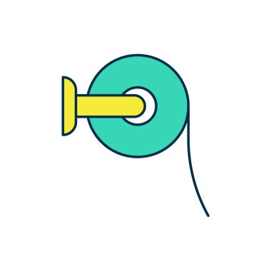 Doldurulmuş tuvalet kağıdı rulosu simgesi beyaz arkaplanda izole edildi. Vektör