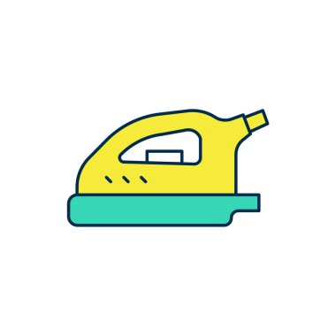 Beyaz zemin üzerinde izole edilmiş elektrik direği simgesi. Buhar ütüsü. Vektör