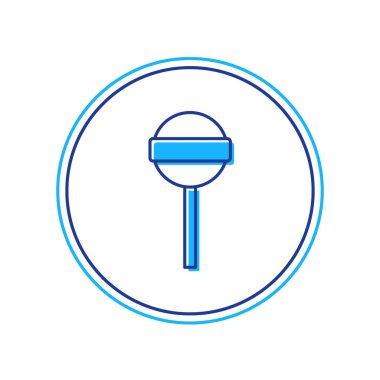 Beyaz arkaplanda izole edilmiş ana hatlı lolipop simgesi. Yemek, lezzetli bir sembol. Mutlu Cadılar Bayramı Partisi. Vektör