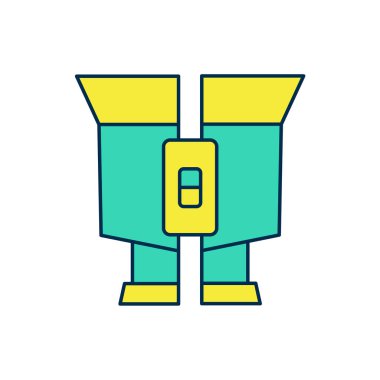 Doldurulmuş Dürbün simgesi beyaz arkaplanda izole edildi. Yazılım işareti bul. Casus ekipman sembolü. Vektör