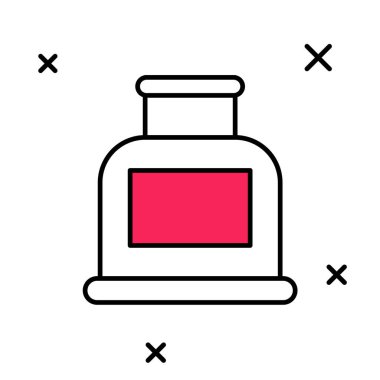 Doldurulmuş Inkwell simgesi beyaz arkaplanda izole edildi. Vektör