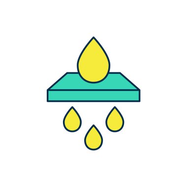 Beyaz arkaplanda izole edilmiş ana hatlı su filtresi kartuş simgesi. Vektör