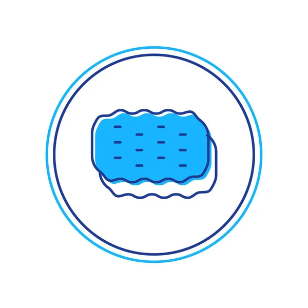 Filled Outline Sponge Icon Isolated White Background Wisp Bast Washing — Stock Vector