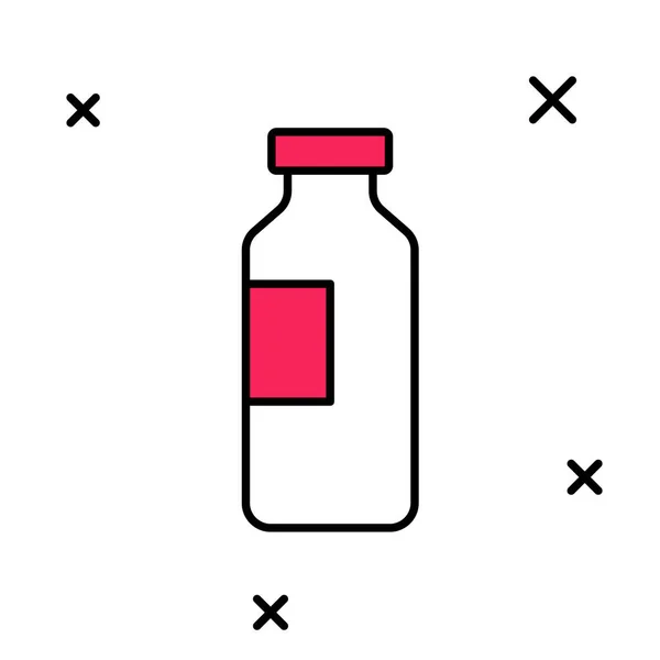 Contour Rempli Bouteille Icône Eau Isolée Sur Fond Blanc Soda — Image vectorielle